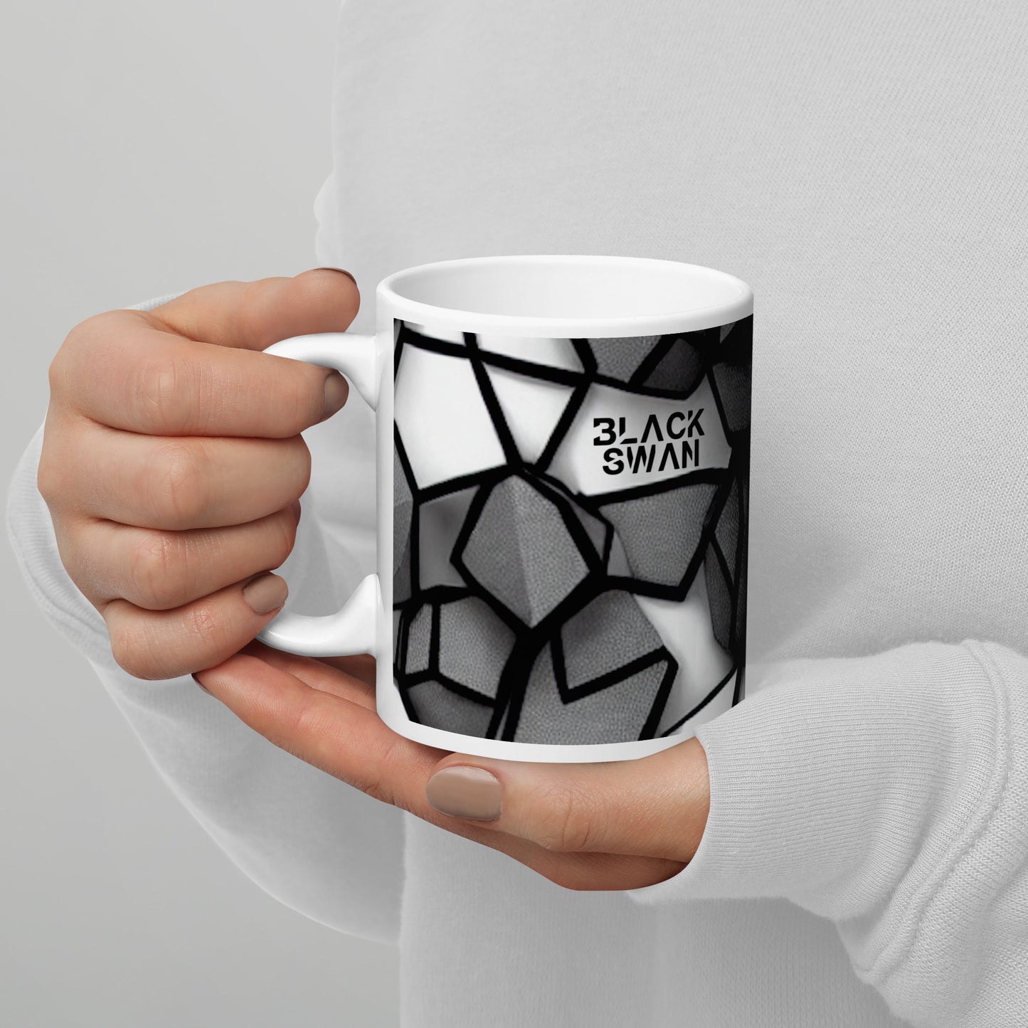 White glossy mug