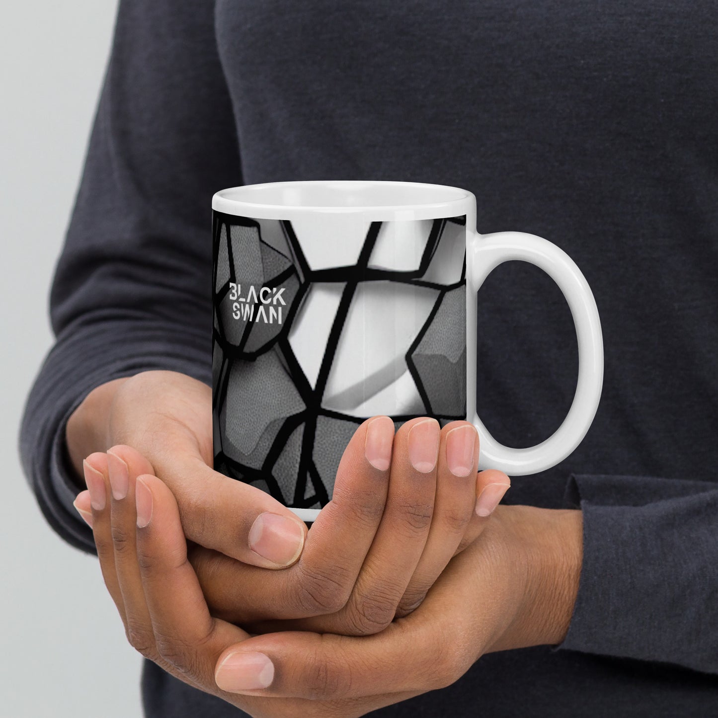 White glossy mug