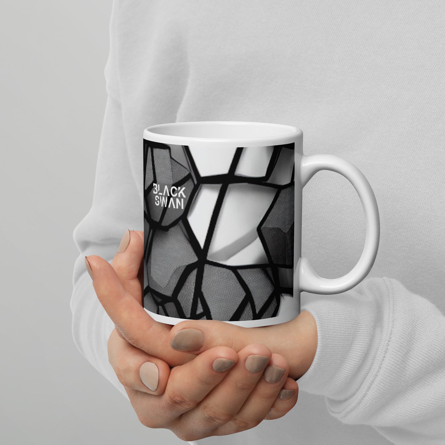White glossy mug