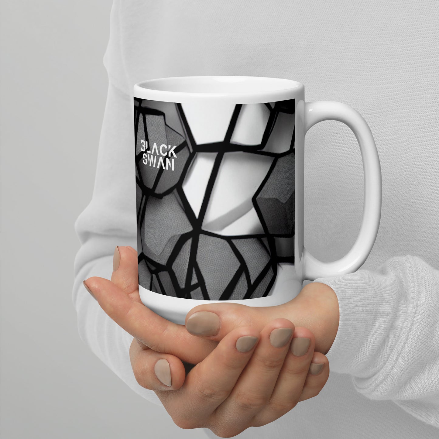 White glossy mug