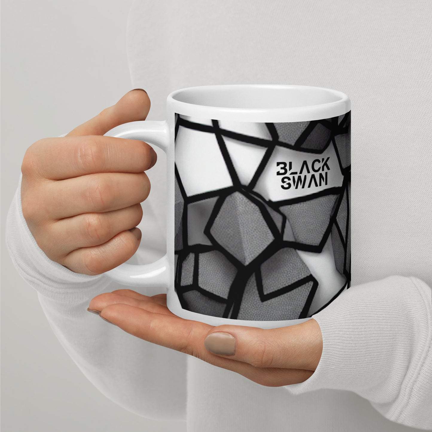 White glossy mug