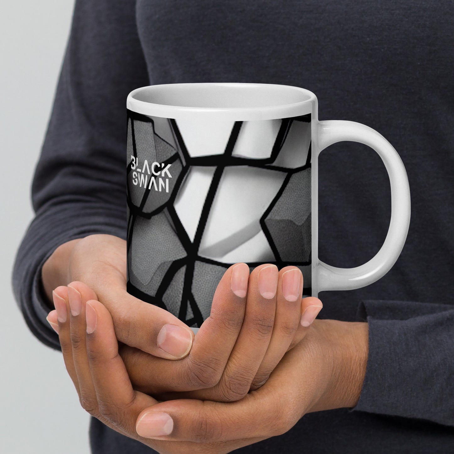 White glossy mug