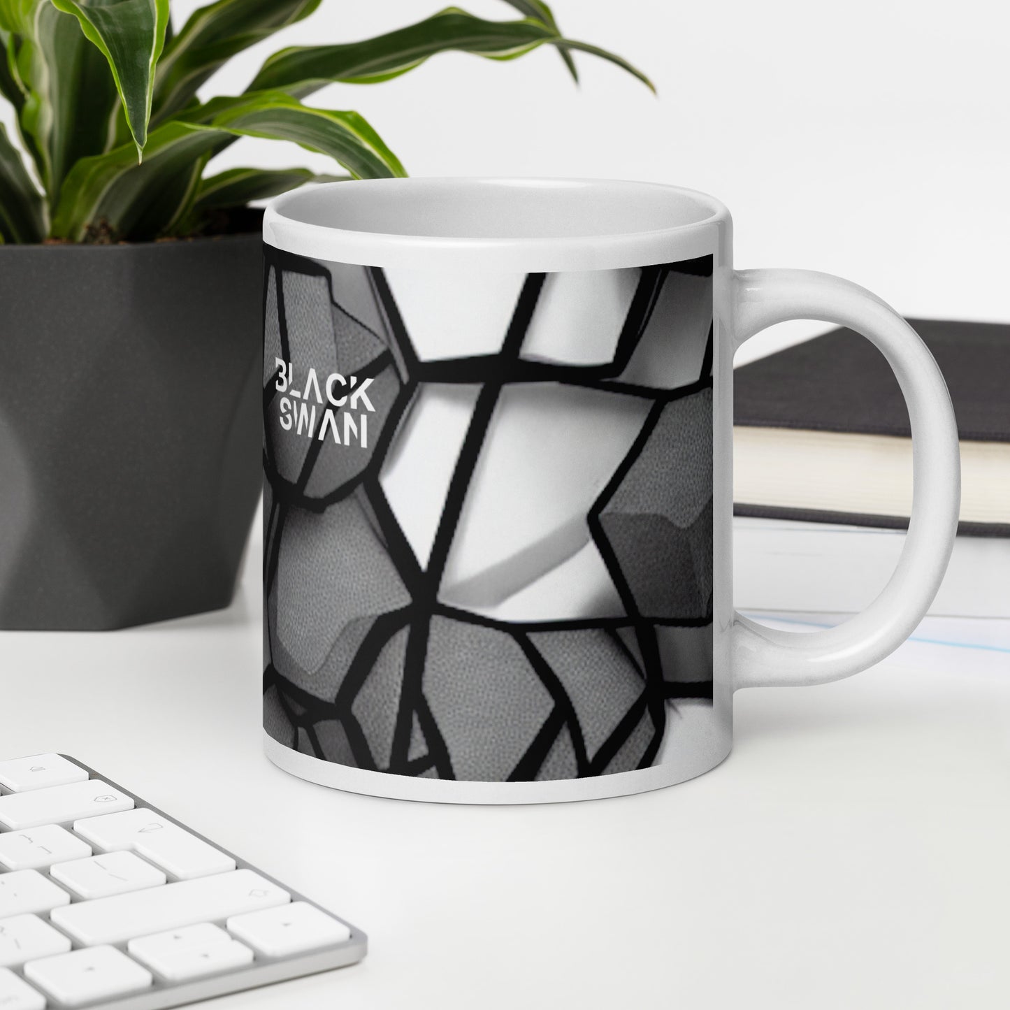 White glossy mug